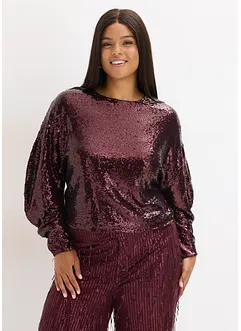 Långärmad paljettopp, bonprix