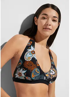 Halterneckbikiniöverdel med djup ringning, bonprix