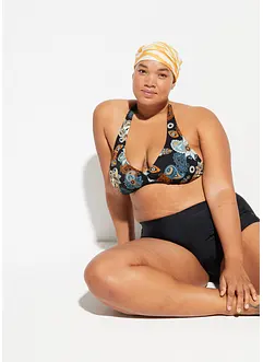 Halterneckbikiniöverdel med djup ringning, bonprix