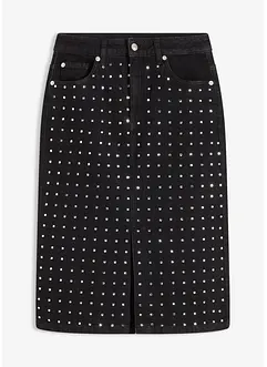 Jeanskjol med strassapplikation, bonprix