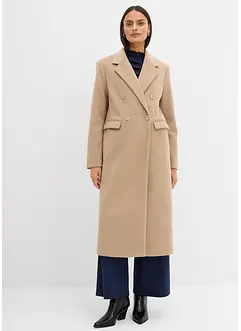 Dubbelknäppt kappa med yllelook, bonprix