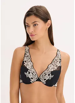 Formpressad BH med tvåfärgad spets, bonprix