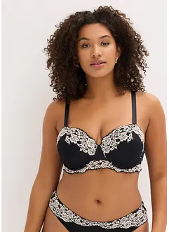 Balconette-BH med tvåfärgad spets (2-pack), bonprix