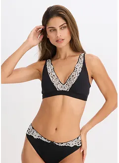 Bralette utan bygel med ekologisk bomull och spets, bonprix