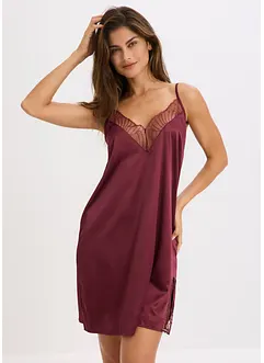 Negligé i satin med elegant broderi, bonprix