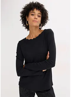 Punto di Roma-topp med vågig halsringning, bonprix