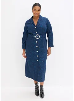 Twillklänning med skärp (set i 2 delar, bonprix