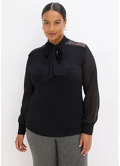 Knytblus med spets, bonprix