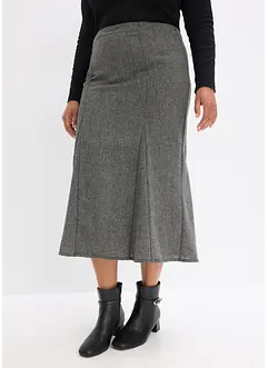 Lätt klockad kjol med tweedlook, bonprix