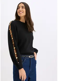 Tröja med metallpärlor, bonprix