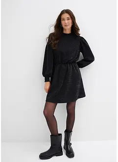 Glittrig klänning i stadigt interlockmaterial, bonprix