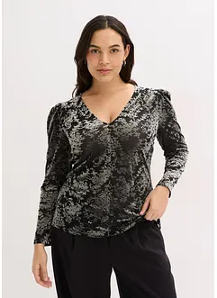 Långärmad topp av sammet, bonprix