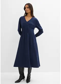 Skön klänning med dekorveck, av viskosmix, bonprix