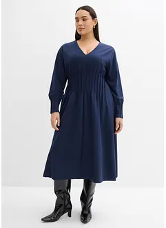 Skön klänning med dekorveck, av viskosmix, bonprix