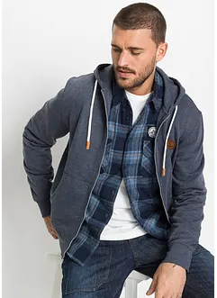 Munkjacka med detaljer i skinnimitation, bonprix