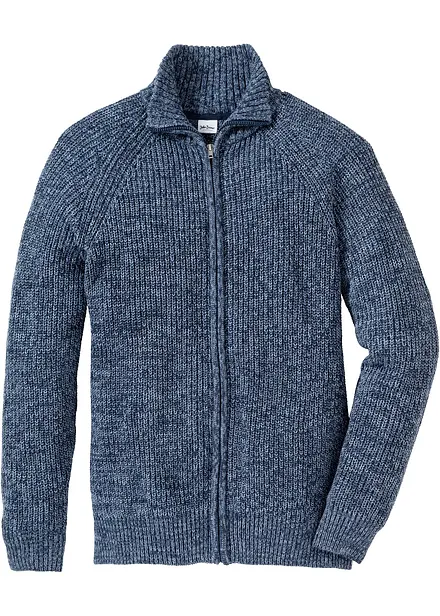 Ribbstickad cardigan med bomull