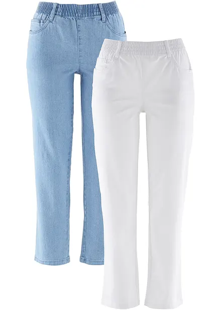 Jeans med bekväm medelhög midja (2-pack), raka ben