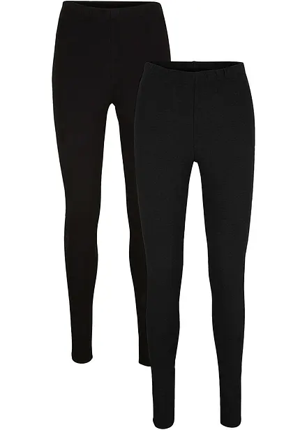 Stretchleggings med ekologisk bomull (2-pack)