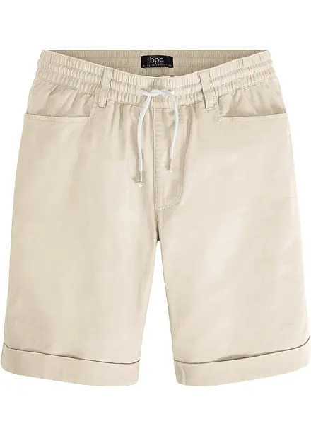 Dra på-shorts i linneblandning, Regular Fit