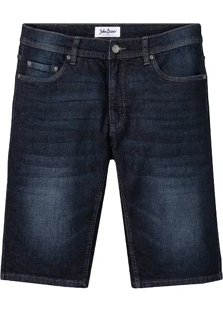 Stretchiga jeansshorts med f&ouml;rst&auml;rkt gren, Regular Fit