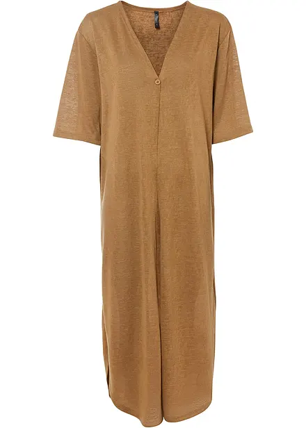 L&aring;ng cardigan med linnelook