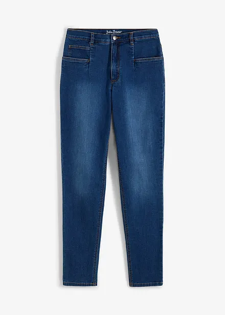 Stretchiga mom jeans med hög midja