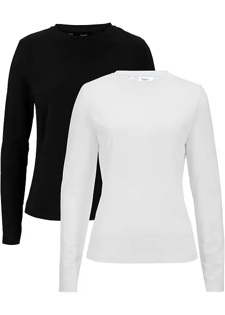 Långärmad topp med ren ekologisk bomull (2-pack)