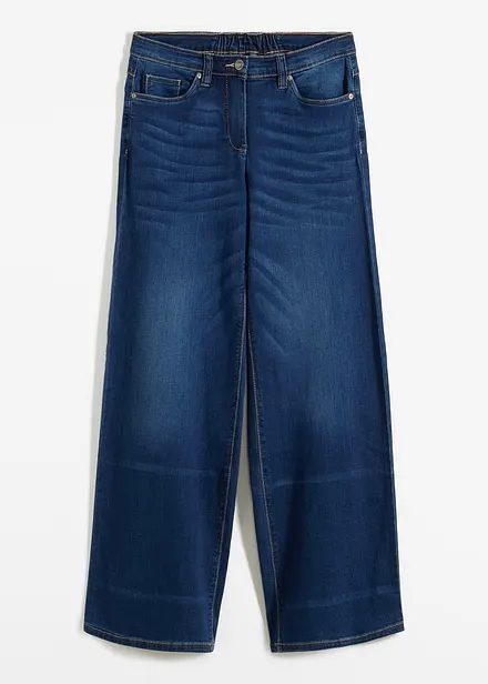 Wide Leg Jeans Mid Waist, med bekväm midja