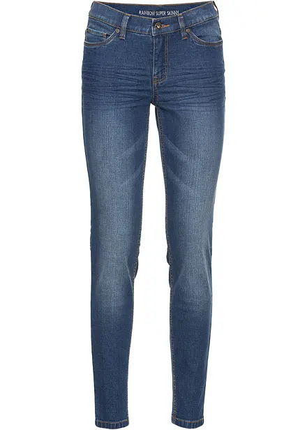 Korta tajta stuprörsjeans med medelhög midja
