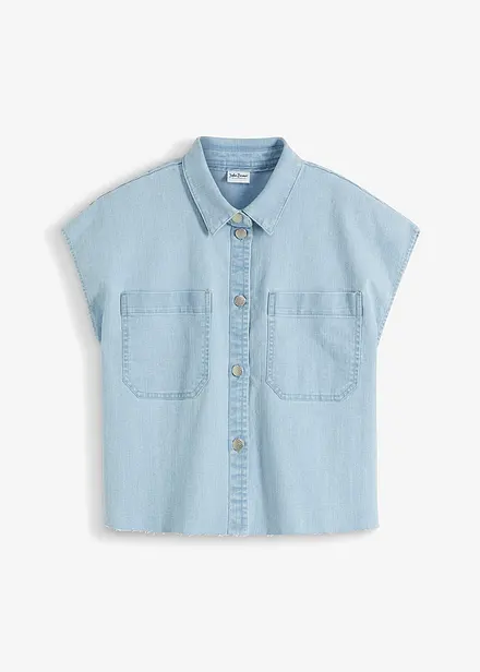 Kort, boxy jeansblus