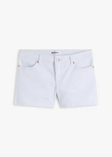 Stretchiga jeansshorts, Mid Waist