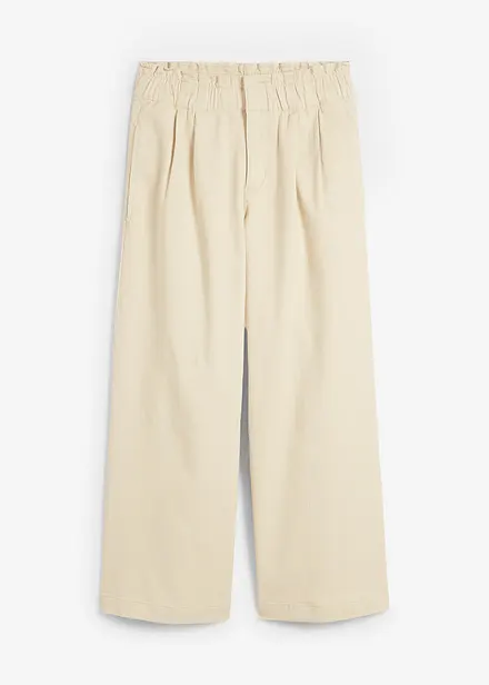 Wide Leg Jeans, High Waist, med bekväm midja