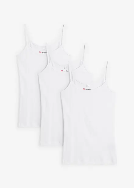 Linne med smala axelband, av bomull (3-pack)