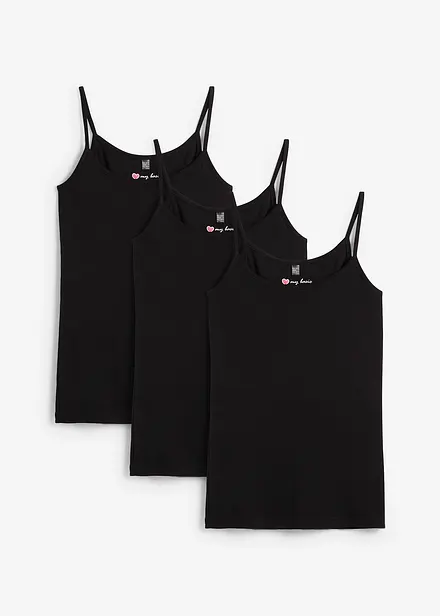 Linne med smala axelband och bomull (3-pack)