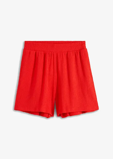 Shorts i strukturjersey med hög midja och komfortlinning
