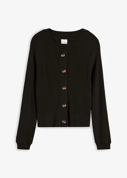 RIbbstickad cardigan