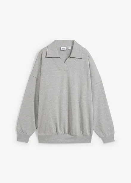 Oversizesweatshirt med V-ringning och tenniskrage