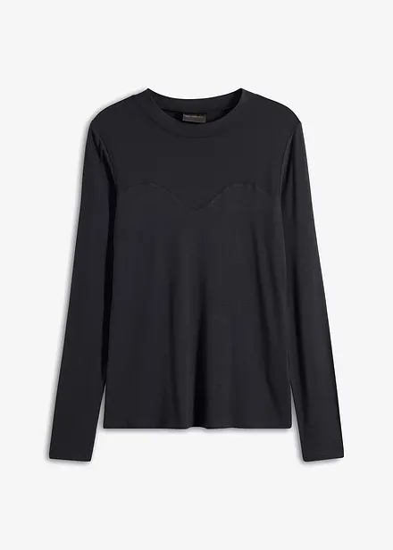 Långärmad topp med mesh