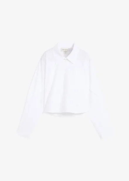 Croppad blus i ren bomull