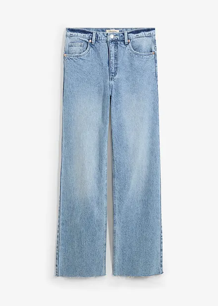Jeans med vida ben och hög midja, full längd