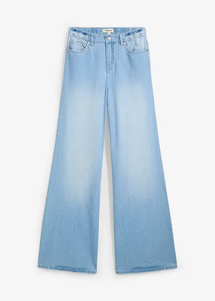 Wide Leg Jeans High Waist, med bekväm midja