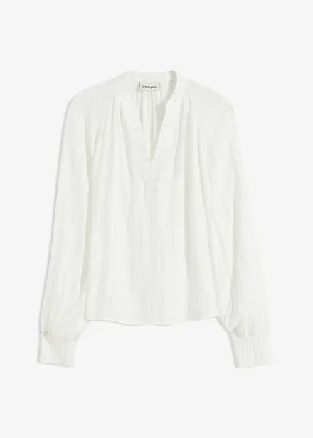 Krinklad blus med Lurex-garn