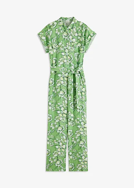 Jumpsuit i följsam viskosmix