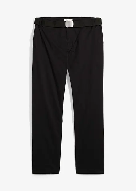 Stretchiga chinos med skärp och normal passform, raka ben