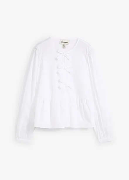 Blus med rosetter