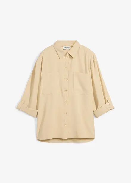 Blus i viskosmix med mjukt fall