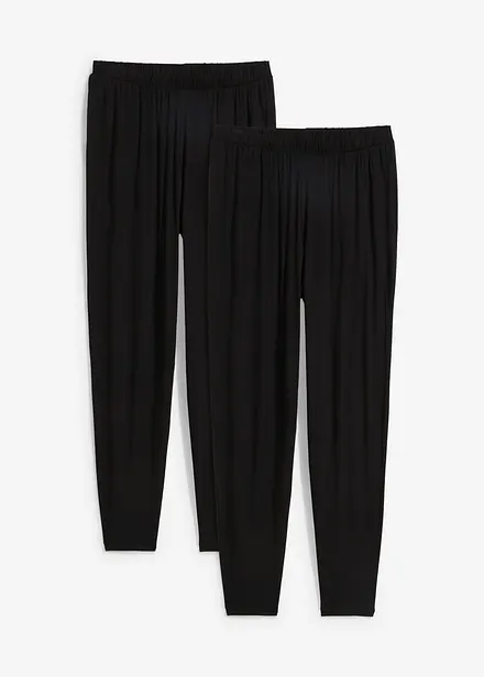 Dra på-byxa med hög midja (2-pack)