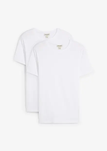 T-shirt i ren ekologisk bomull (2-pack), Slim Fit