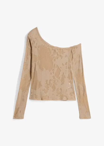 Off-shoulder-topp med ausbrennermönster