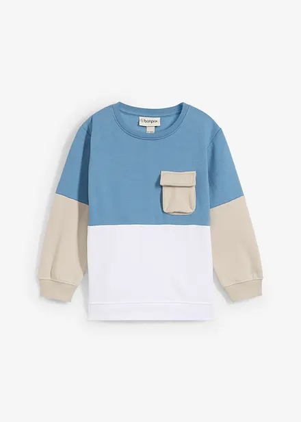 Sweatshirt med ficka i mjuk bomullsmix för barn